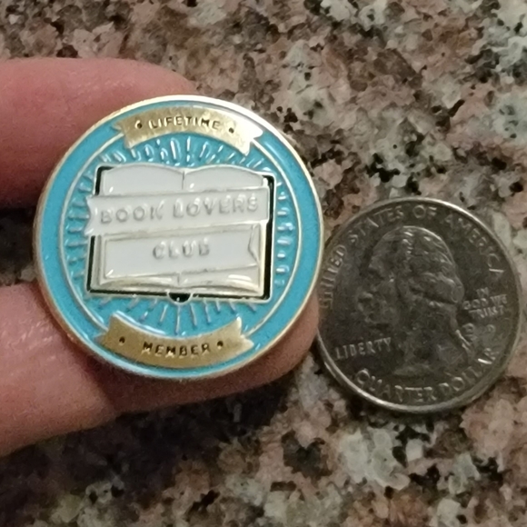 *2 for $13* Lifetime Book Lovers Club Member Round Enamel Pin - Picture 4 of 4